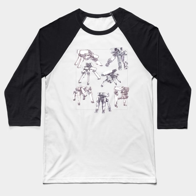 Mech Medley Baseball T-Shirt by FUELSTAINS